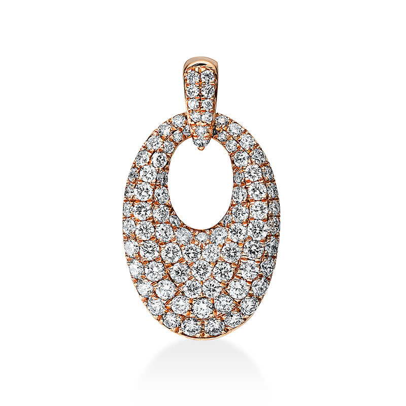 Anhänger 18 kt RG, mit Öse, 88 Brill. 0,92 ct, TW-si