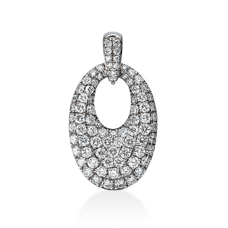 Anhänger 18 kt WG, mit Öse, 88 Brill. 0,92 ct, TW-si