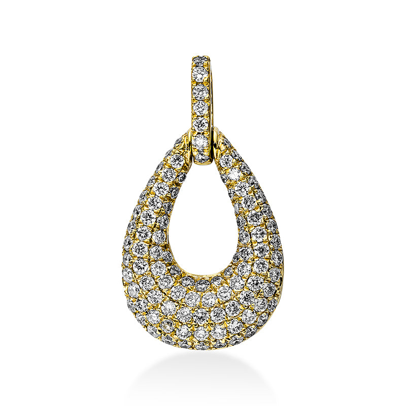 Anhänger 18 kt GG, mit Öse, 101 Brill. 0,38 ct, TW-si