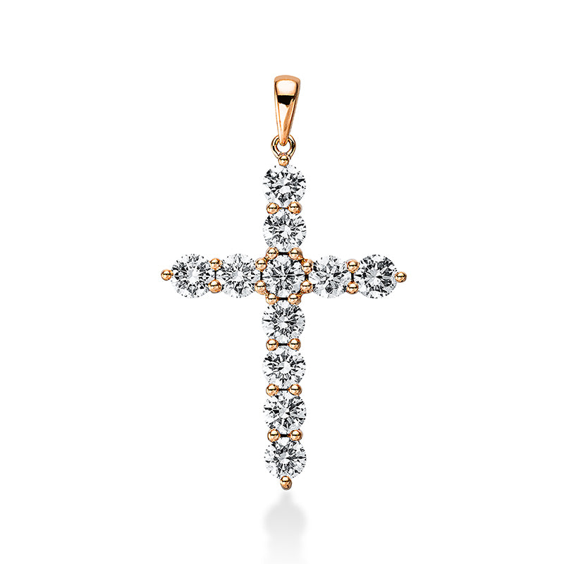 Anhänger 18 kt RG, mit Öse, 11 Brill. 2,00 ct, TW-si