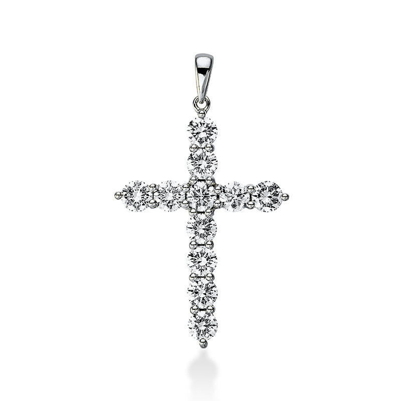 Anhänger 18 kt WG, mit Öse, 11 Brill. 1,99 ct, TW-si