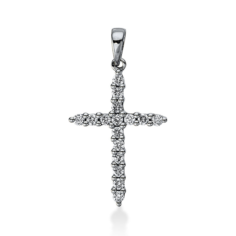 Anhänger 18 kt WG, mit Öse, 16 Brill. 0,25 ct, TW-si