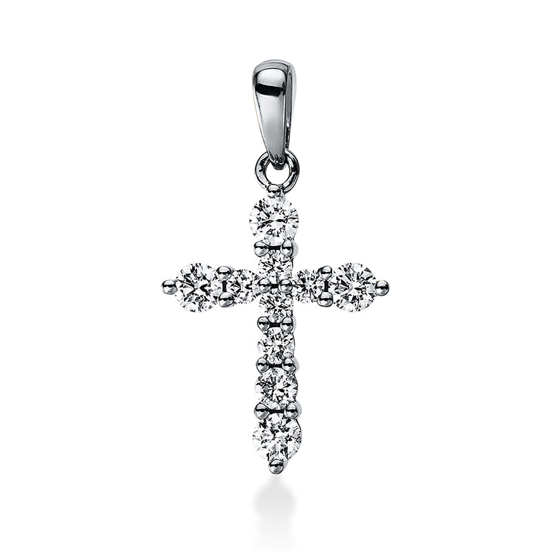 Anhänger 18 kt WG, 10 Brill. 0,30 ct, TW-si