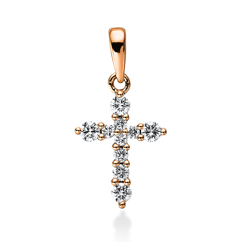 Anhänger 18 kt RG, mit Öse, 10 Brill. 0,16 ct, TW-si