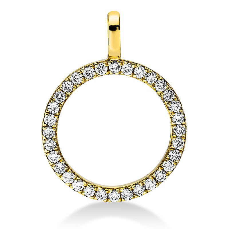 Anhänger 18 kt GG Kreis. mit Öse. 32 Brillanten 0.17 ct. TW-si