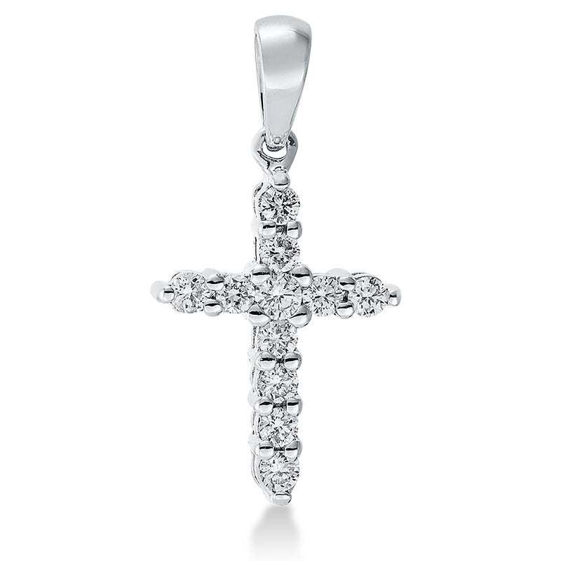 Anhänger 18 kt WG, mit Öse, 11 Brill. 0,24 ct, TW-si