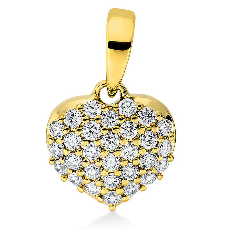 Anhänger 18 kt GG, mit Öse, 29 Brill. 0,18 ct, TW-si