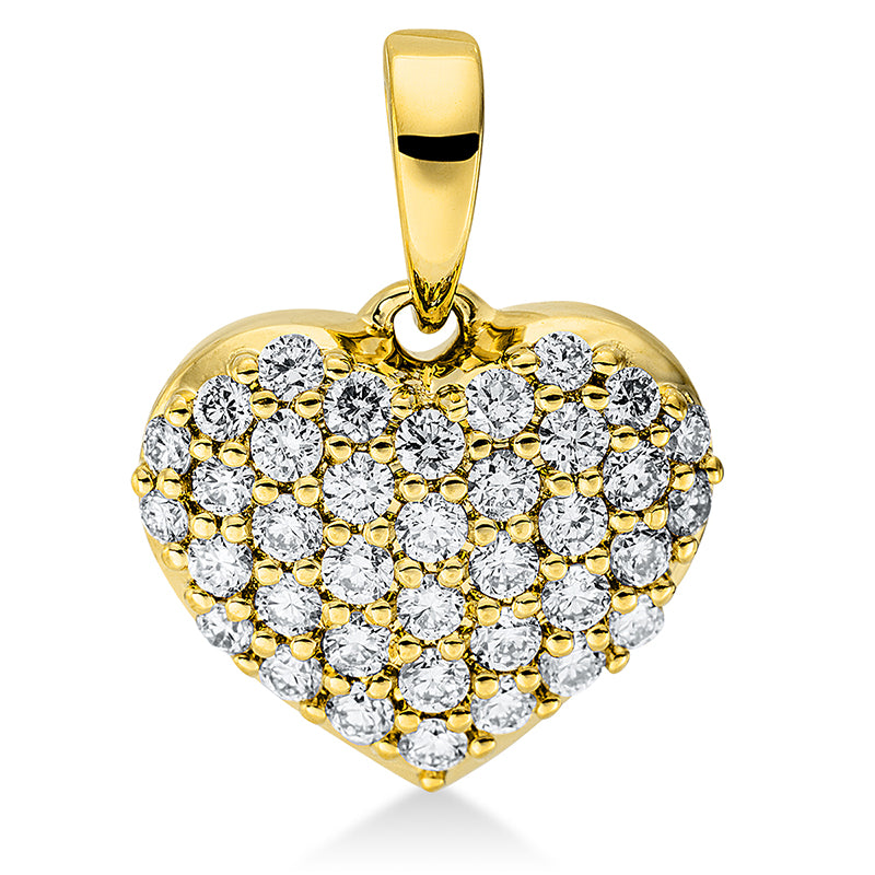 Anhänger 18 kt GG, mit Öse, 37 Brill. 0,27 ct, TW-si