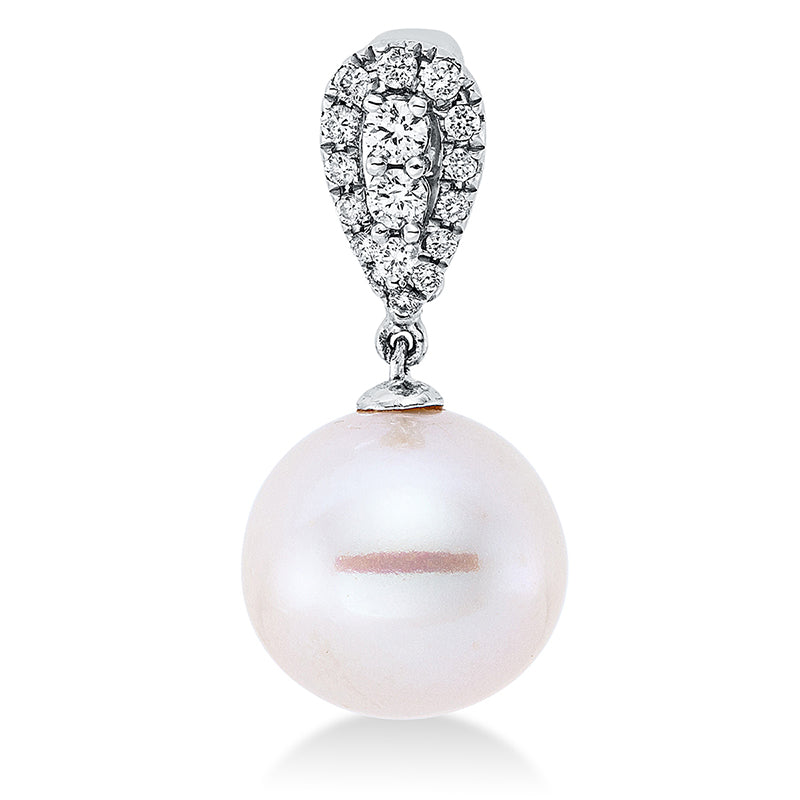 Anhänger 18 kt WG, 17 Brill. 0,21 ct, W-si, 1 SS weiß 12 mm