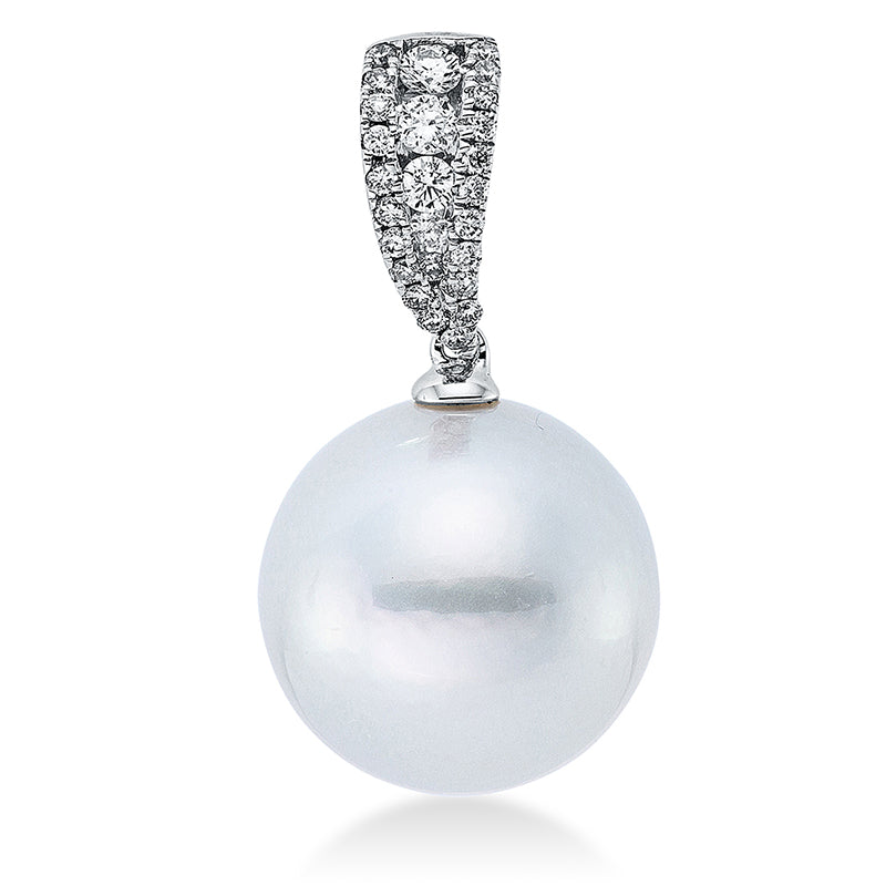 Anhänger 18 kt WG, 26 Brill. 0,22 ct, W-si, 1 SS weiß 13,5 mm