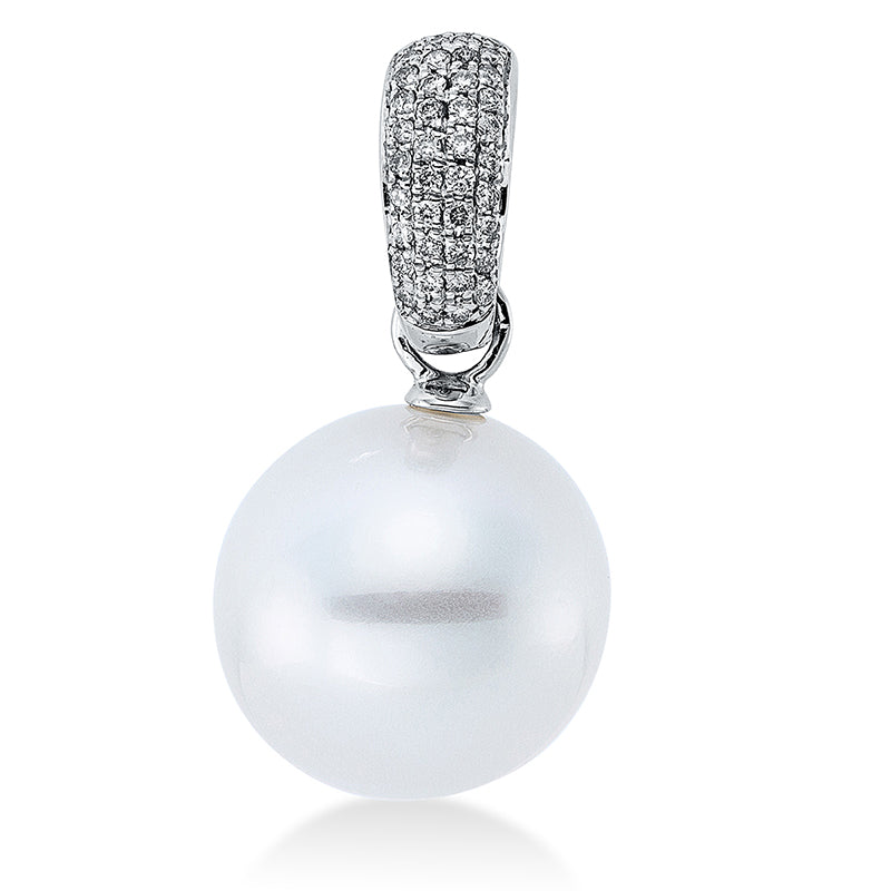 Anhänger 18 kt WG, 42 Brill. 0,21 ct, W-si, 1 SS weiß 13,5 mm
