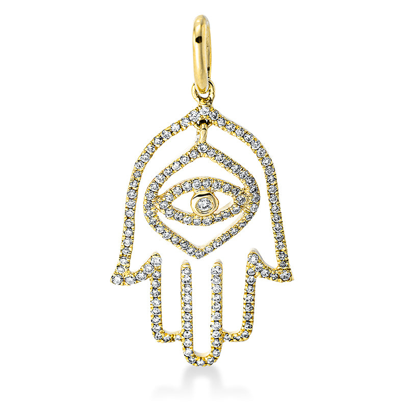 Anhänger 18 kt GG, mit Öse, 143 Brill. 0,17 ct, TW-si