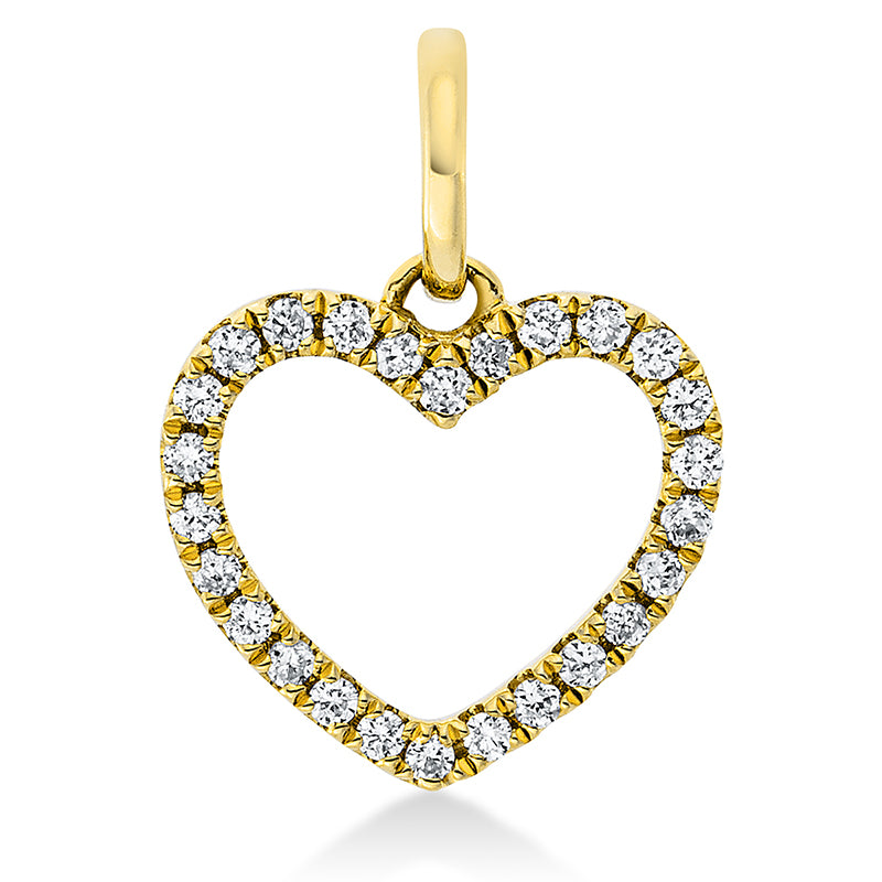 Anhänger 18 kt GG, mit Öse, 26 Brill. 0,10 ct, TW-si