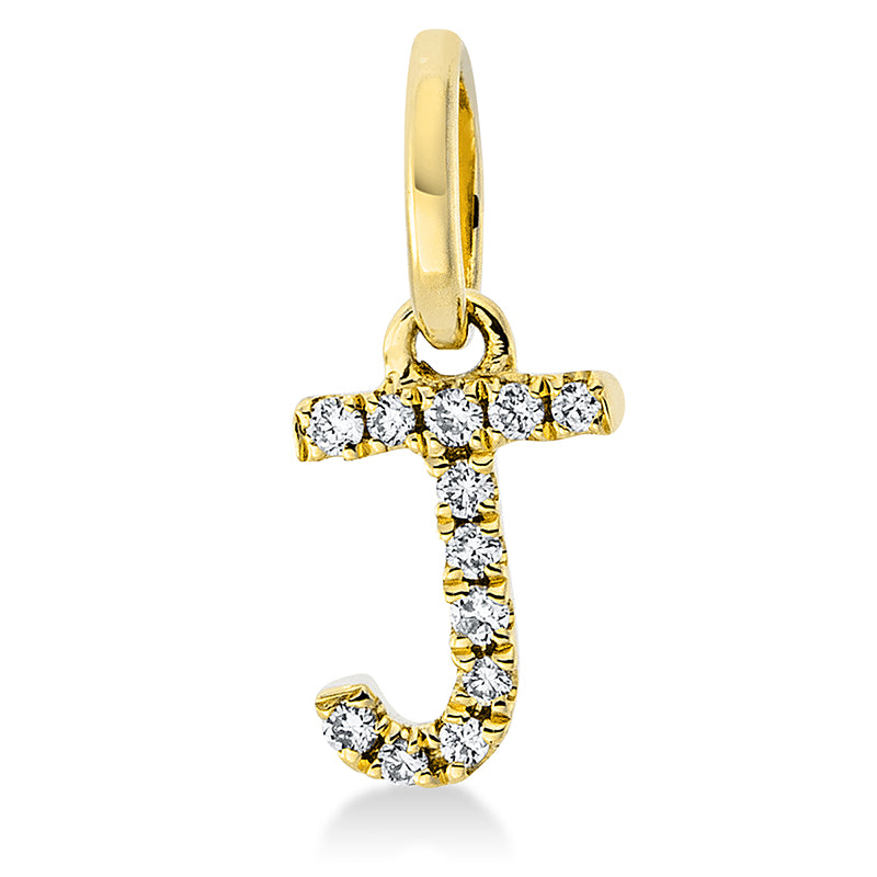 Anhänger 18 kt GG, mit Öse, 12 Brill. 0,03 ct, TW-si