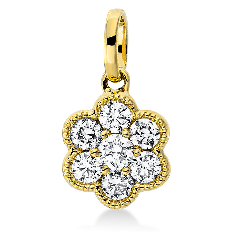 Anhänger 18 kt GG, mit Öse, 7 Brill. 0,26 ct, TW-si