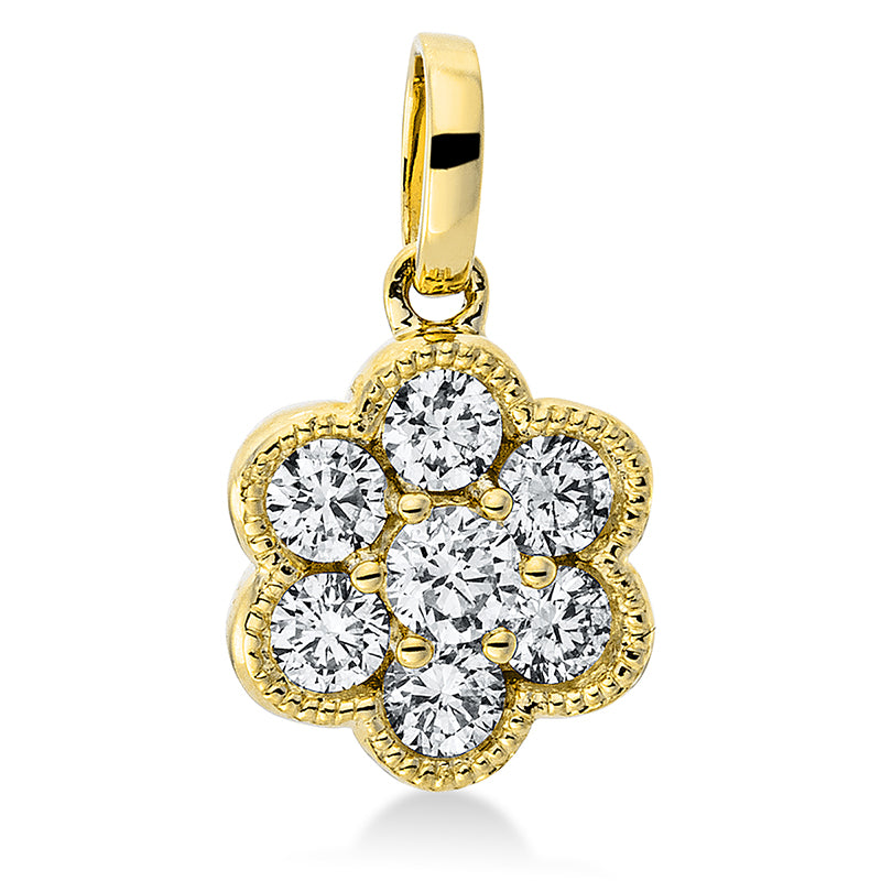 Anhänger 18 kt GG. mit Öse. 7 Brillanten 0.30 ct. TW-si. H:12.7 mm. B:7.5 mm. S:4.4 mm