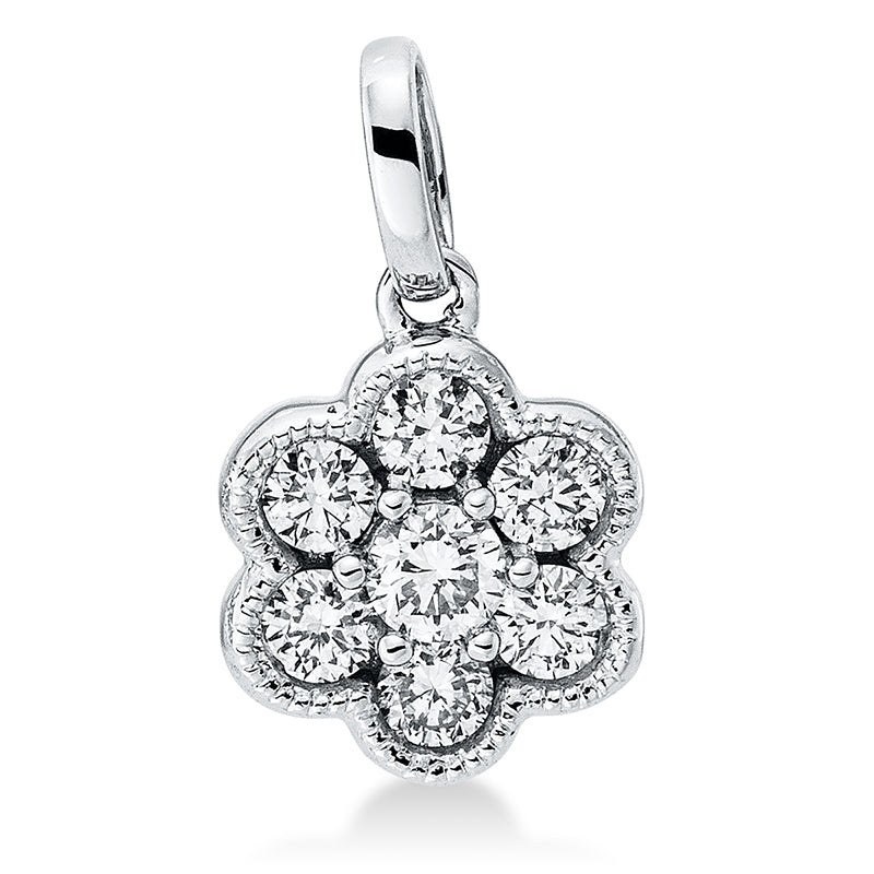 Anhänger 18 kt WG, mit Öse, 7 Brill. 0,27 ct, TW-si