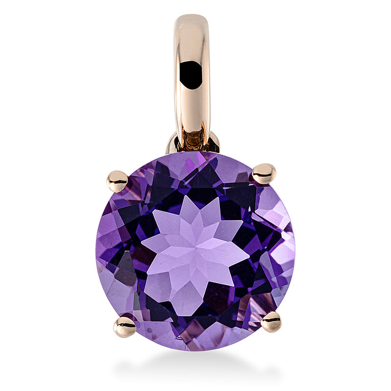 Anhänger 4er-Krappe 18 kt RG. mit Öse. 1 Amethyst 2.40 ct lila. H:14.8 mm. B:9.0 mm. S:5.8 mm