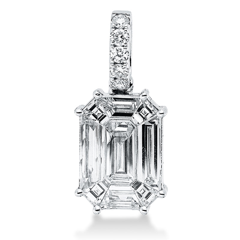 Anhänger 18 kt GG. 9 Sm.schliff 0.94 ct. TW-si. 5 Brillanten 0.07 ct. TW-si