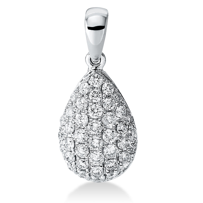 Anhänger 18 kt WG, mit Öse, 40 Brill. 0,45 ct, W-si