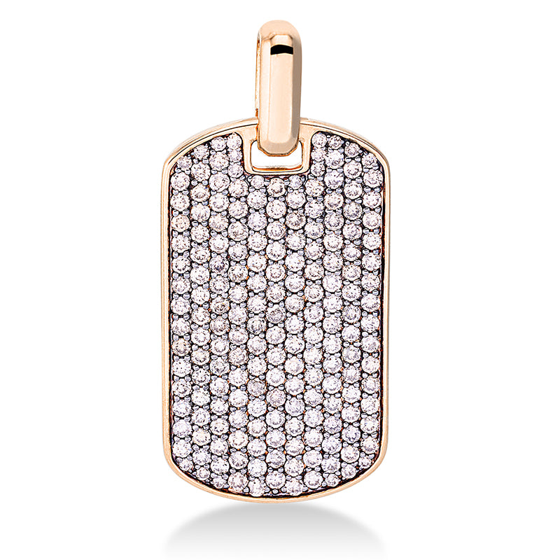 Anhänger 18 kt RG, mit Öse, 185 Brill. 2,19 ct, braun