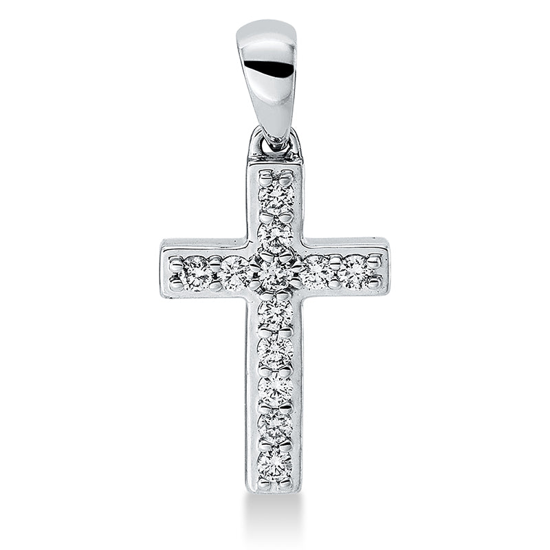 Anhänger 18 kt WG, mit Öse, 12 Brill. 0,13 ct, TW-pi