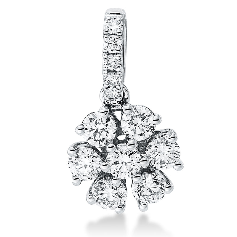 Anhänger 18 kt WG, mit Öse, 7 Brill. 0,28 ct, TW-si, 5 Brill. 0,03 ct, TW-si