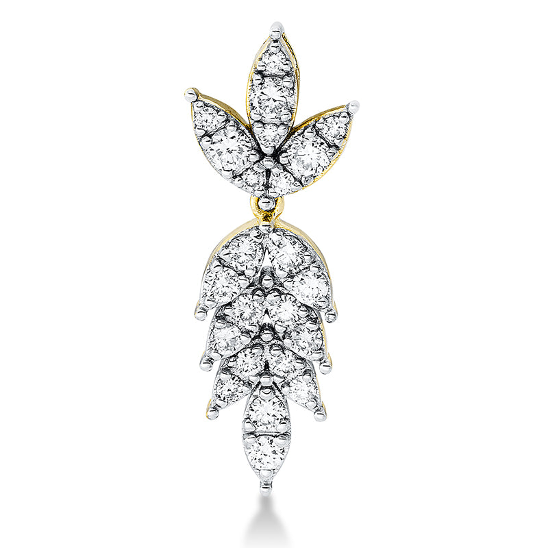 Anhänger 18 kt GG, Fassung rhodiniert, 23 Brill. 0,35 ct, TW-si2