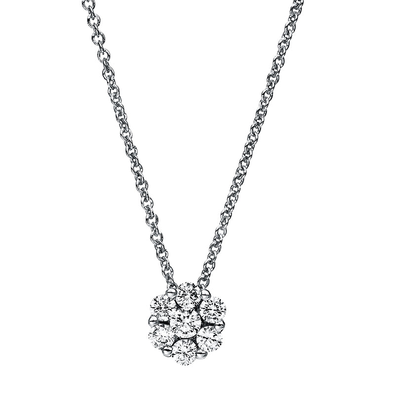 Collier 950 Pt Platin, 6 Brill. 0,33 ct, TW-si, 1 Brill. 0,09 ct, TW-si
