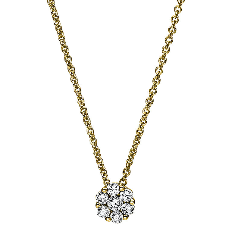 Collier 18 kt GG, 7 Brill. 0,26 ct, TW-si