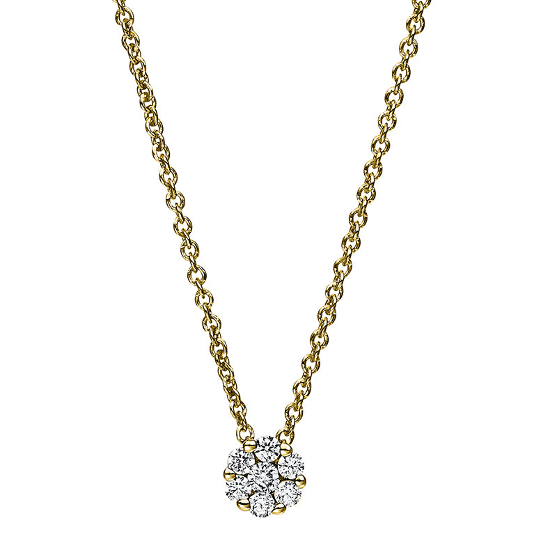 Collier 14 kt GG, 7 Brill. 0,17 ct, TW-si