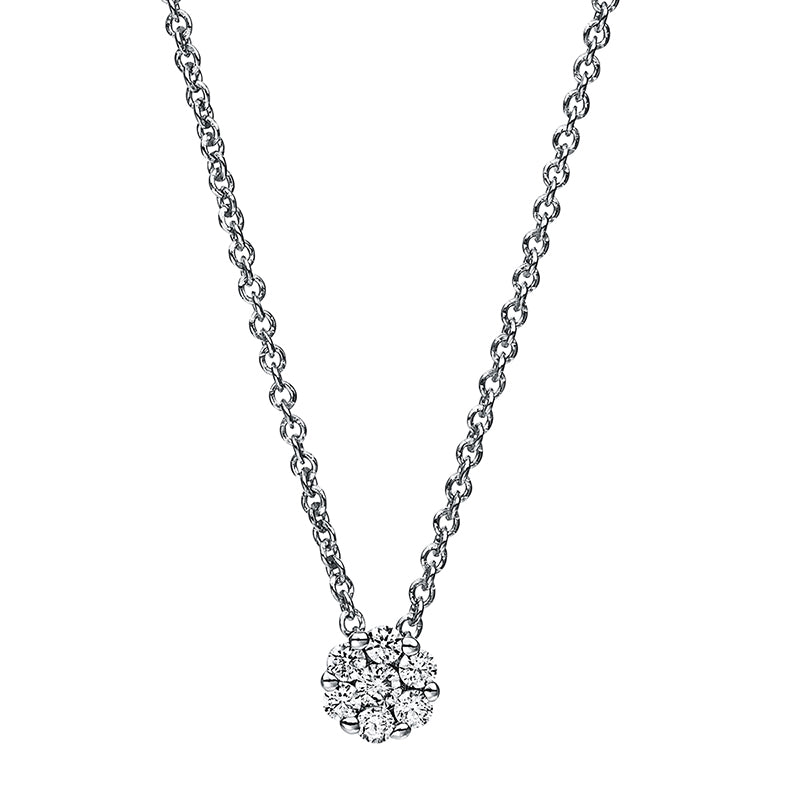 Collier 18 kt WG, 7 Brill. 0,18 ct, TW-si