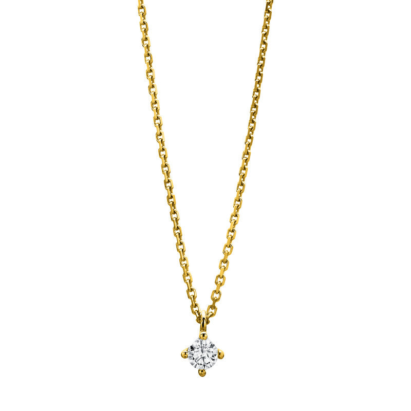Collier 14 kt GG, 1 Brill. 0,20 ct, TW-si