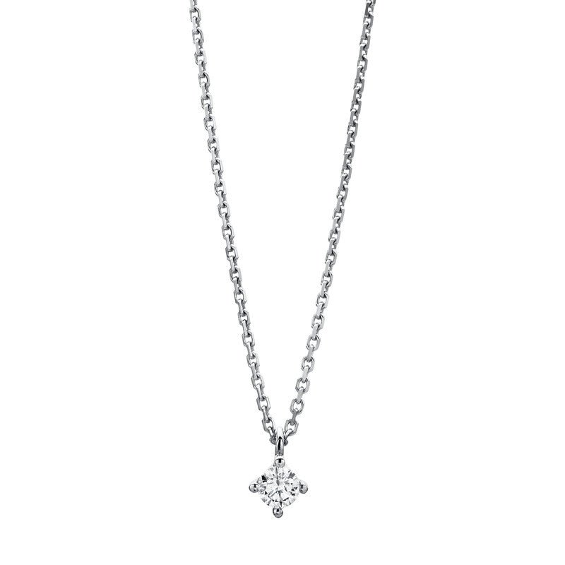 Collier 14 kt WG, 1 Brill. 0,22 ct, TW-si