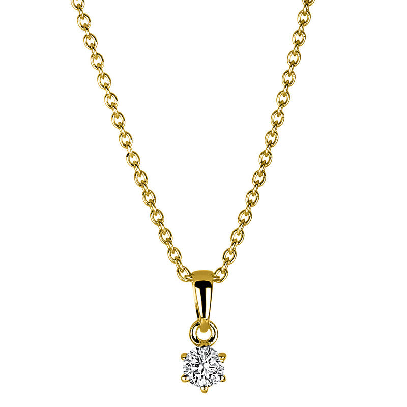 Collier 14 kt GG, 1 Brill. 0,15 ct, TW-si