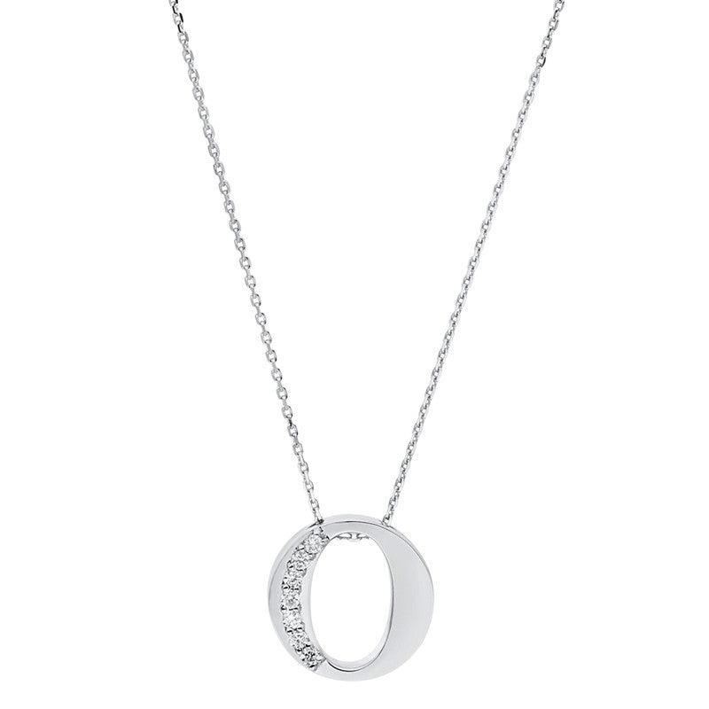 Collier 14 kt WG, 7 Brill. 0,04 ct, TW-si