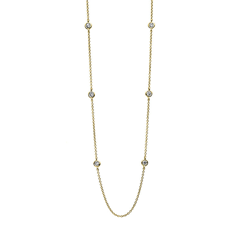 Collier 18 kt GG, 6 Brill. 0,17 ct, TW-si