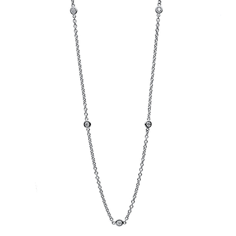 Collier 18 kt WG, 12 Brill. 0,80 ct, W-si
