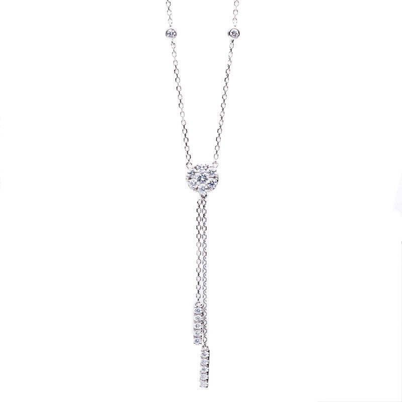 Collier 18 kt WG, 19 Brill. 0,51 ct, TW-si, L:42 cm
