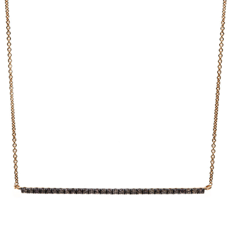 Collier 18 kt RG, 30 Brill. 0,24 ct, braun-si