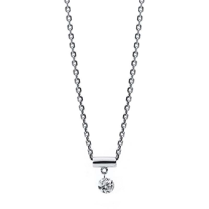 Collier 14 kt WG, 1 Brill. 0,08 ct, W-pi