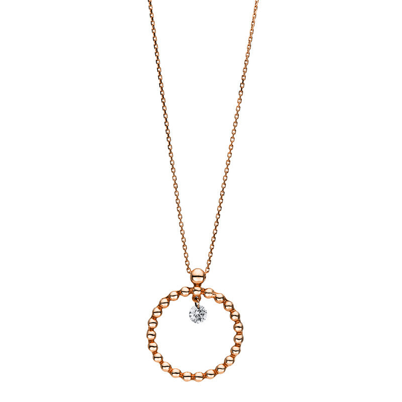 Collier 14 kt RG Kreis. 1 Brill. 0.13 ct. TW-si. L:42.0 cm