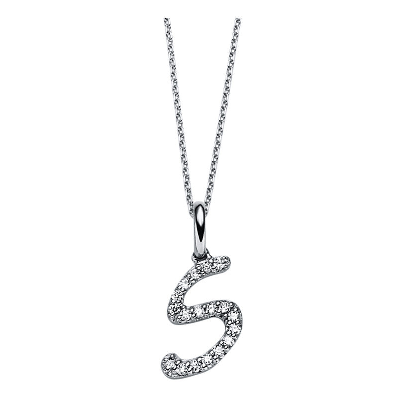 Collier 18 kt WG, 18 Brill. 0,07 ct, TW-si
