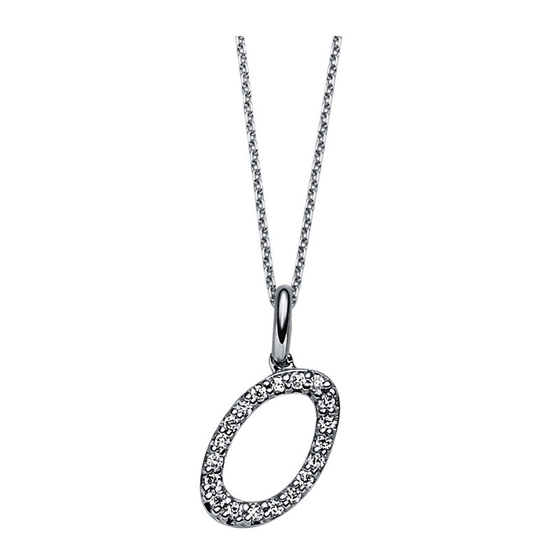 Collier 14 kt WG, 19 Brill. 0,07 ct, TW-si