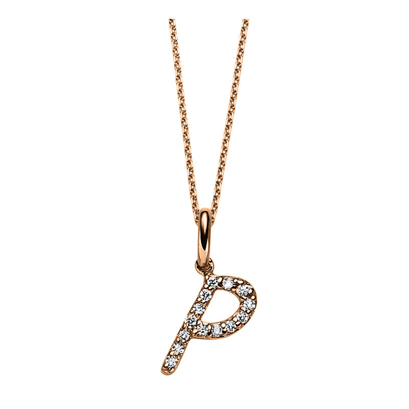 Collier 18 kt RG, 14 Brill. 0,06 ct, TW-si