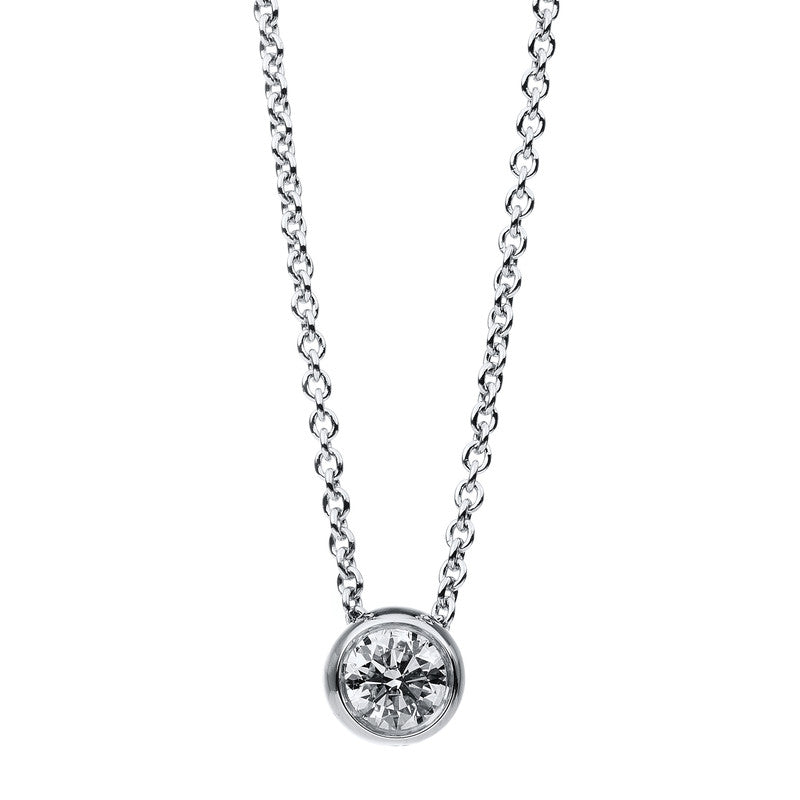 Collier 18 kt WG, mit ZÖ 40 cm + 43 cm, 1 Brill. 0,20 ct, TW-si