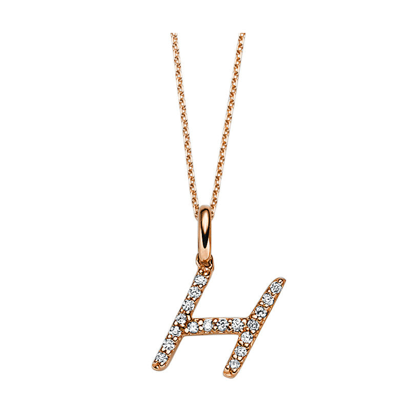 Collier 18 kt RG, 18 Brill. 0,07 ct, TW-si
