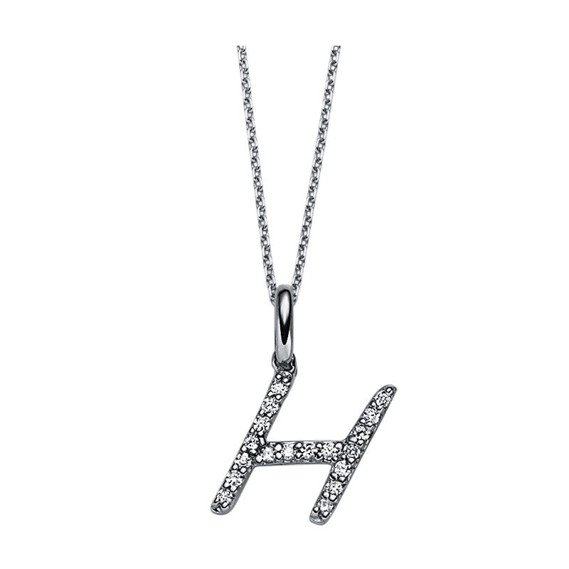 Collier 18 kt WG, 18 Brill. 0,07 ct, TW-si