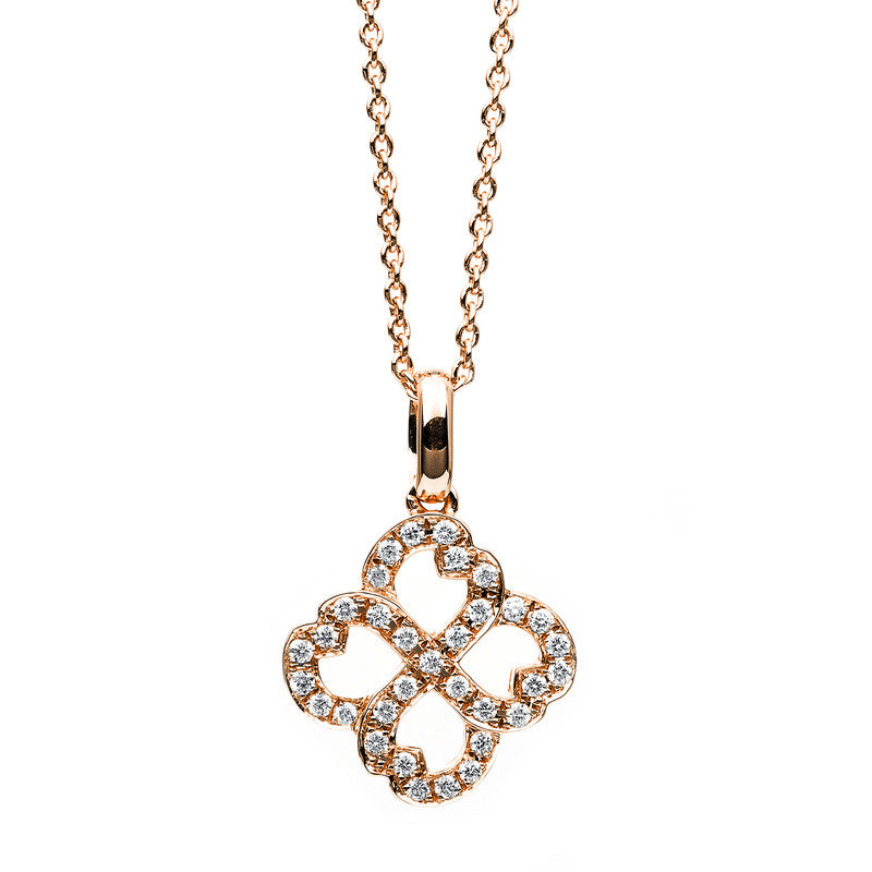 Collier 18 kt RG, 33 Brill. 0,14 ct, TW-vsi