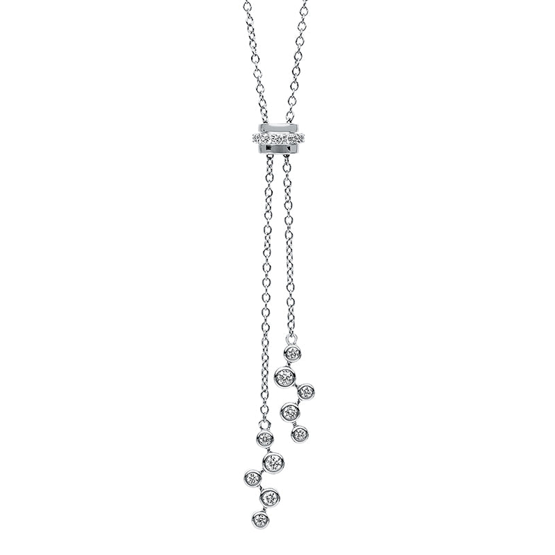 Collier 18 kt WG, 17 Brill. 0,34 ct, TW-si